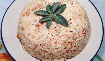 Timballo di riso con granchioreale