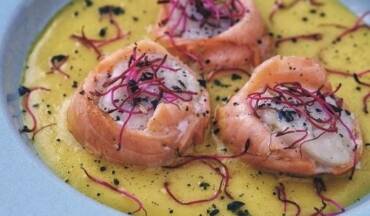 Capasanta e salmone
