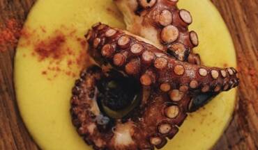 Polpo su crema di ceci